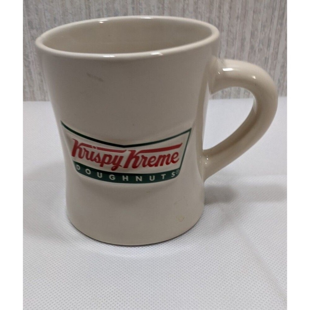 Krispy Kreme Donuts Vintage Heavy Thick Restaurant Ware Coffee Mug Cup Logo